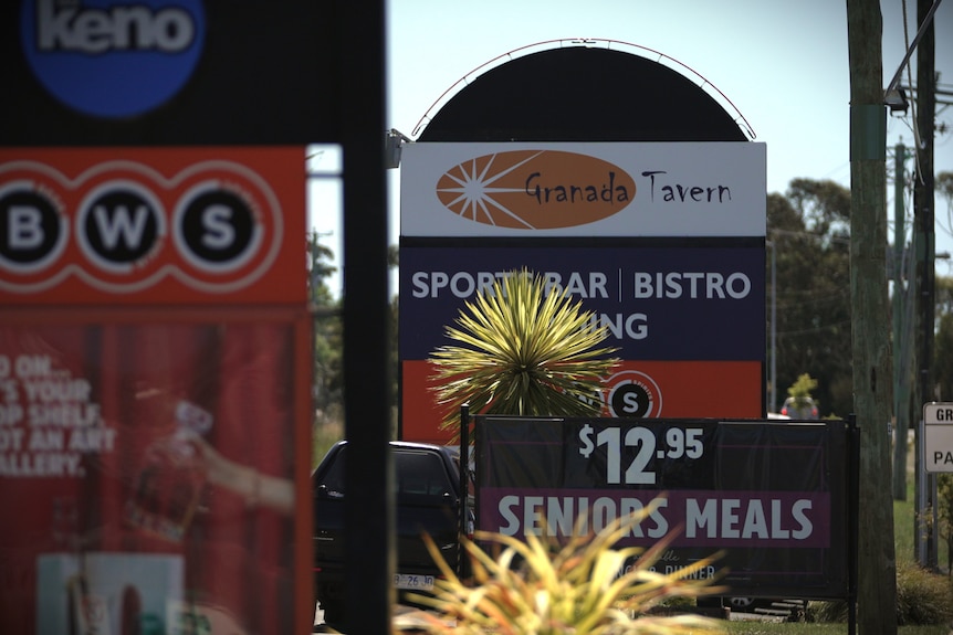Signage at Granada Tavern, Berriedale, north of Hobart.